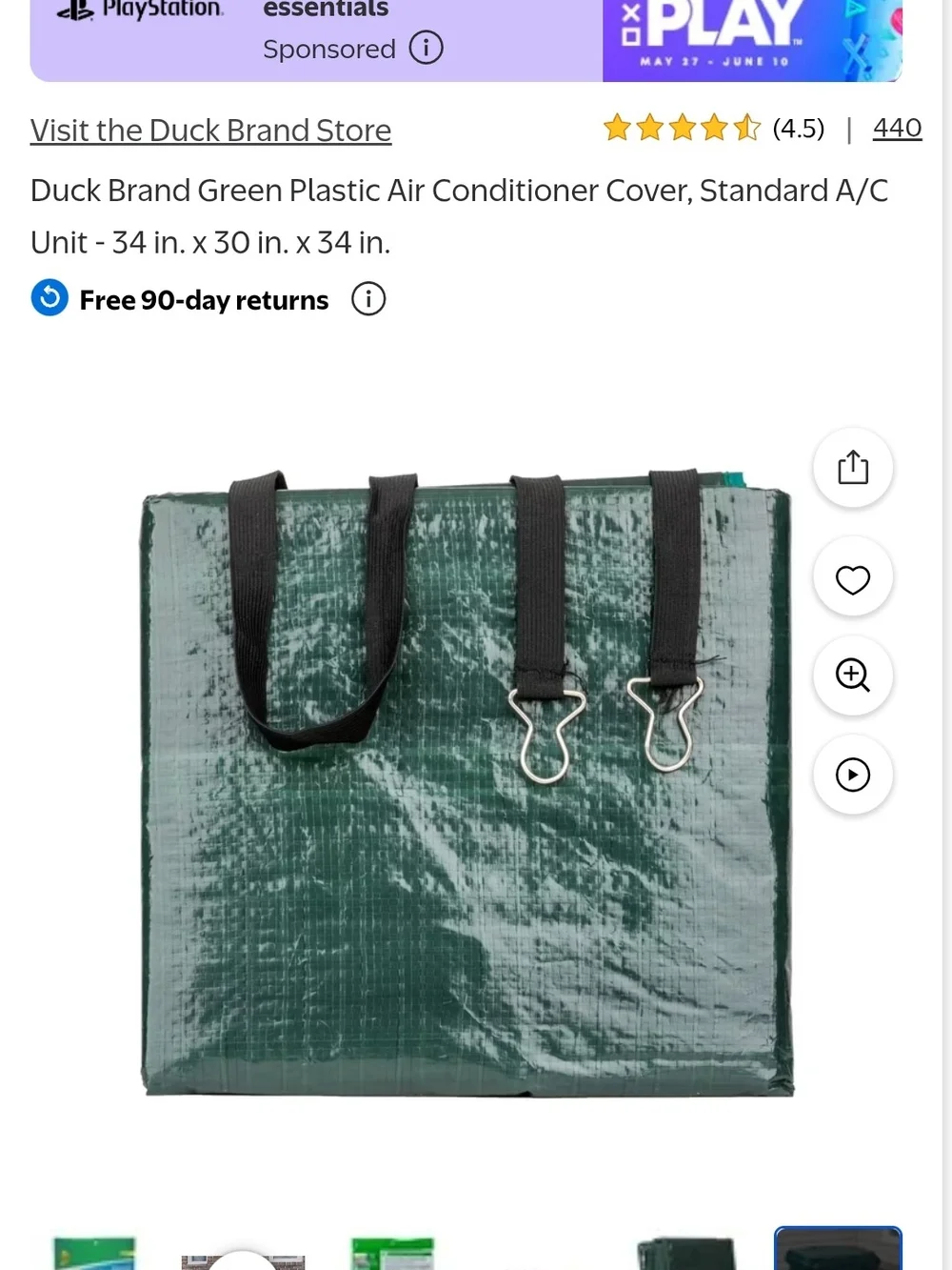 Duck Brand Standard Air Conditioner Cover - Green
